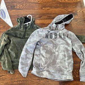 NOBULL Kids Camo Hoodies - Gray and Olive
